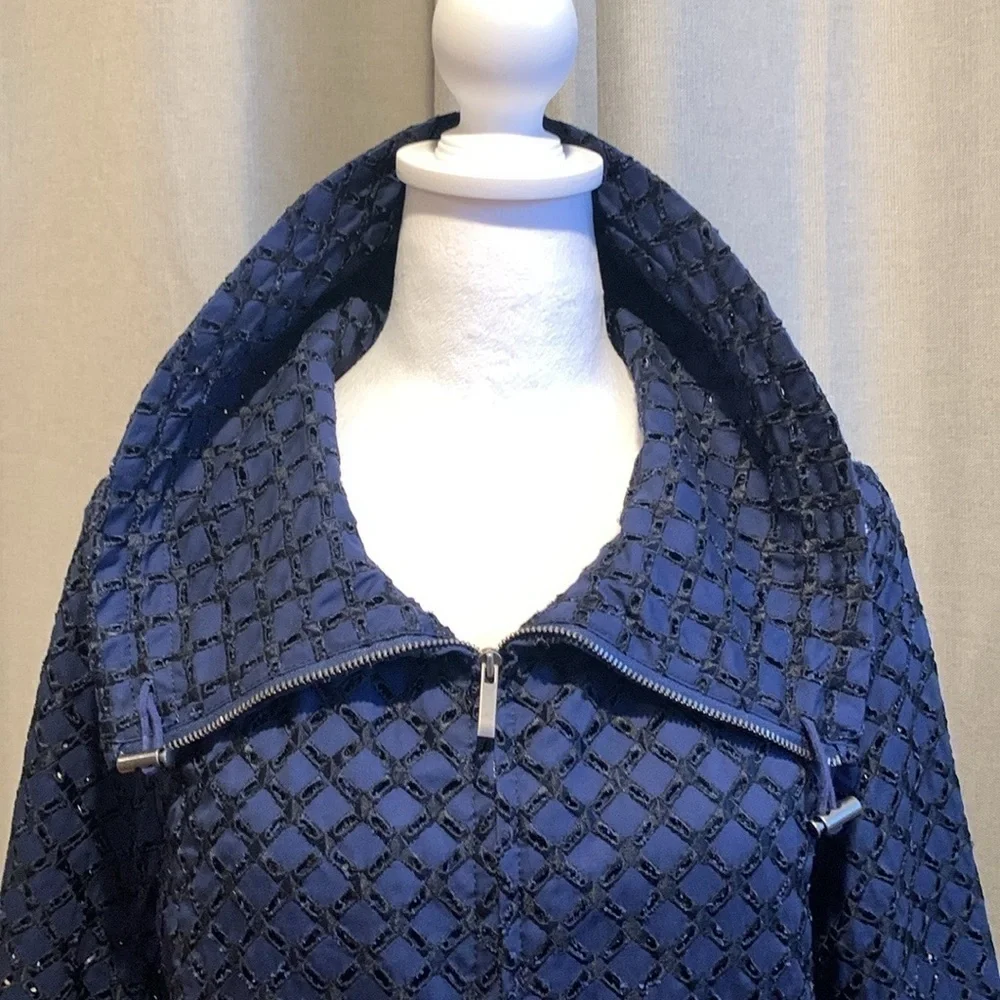 NWOT - Coldwater Creek Blue Full Zip Eyelet Jacket Size 12